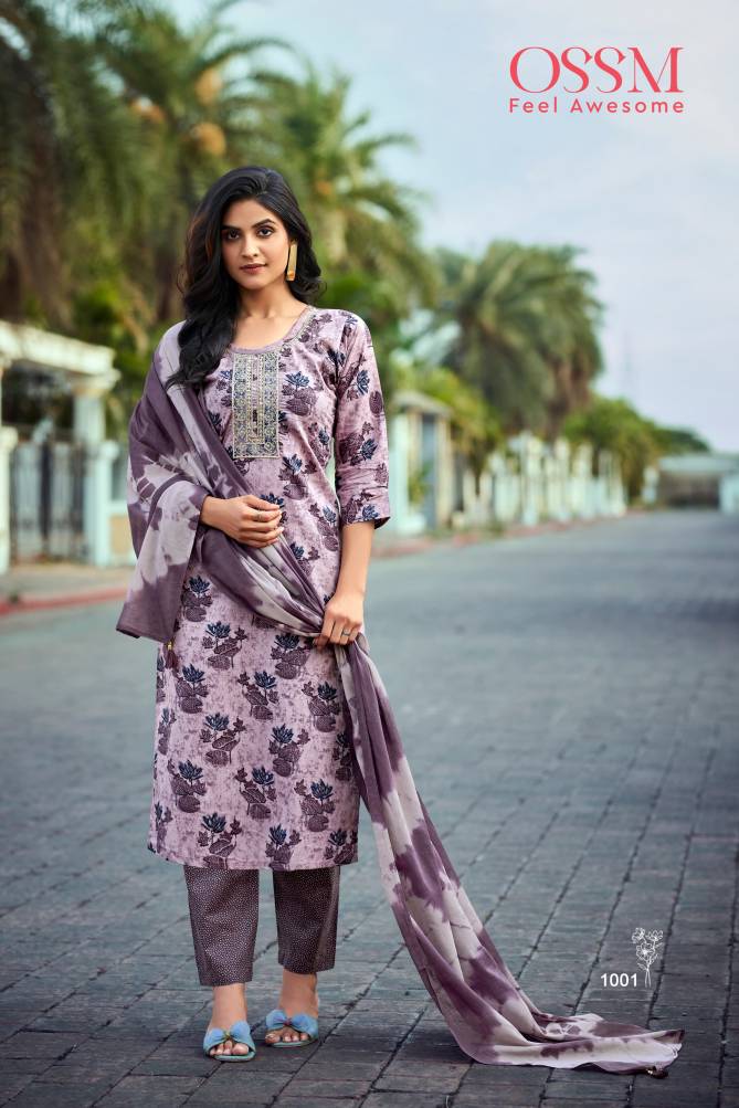 Cotton Culture By Ossm Printed Embroidery Kurti With Bottom Dupatta Wholesale Price In Surat
